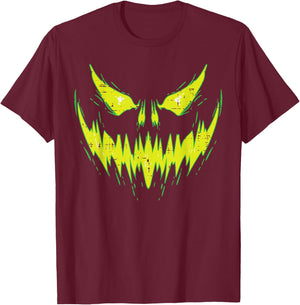 Scary Pumpkin Jack O Lantern Face Halloween Men Boys Kids T-Shirt - T-Shirt | Maroon
