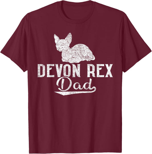 Cat Owner Dad - Devon Rex Dad Men Women Kids T-Shirt - T-Shirt | Maroon