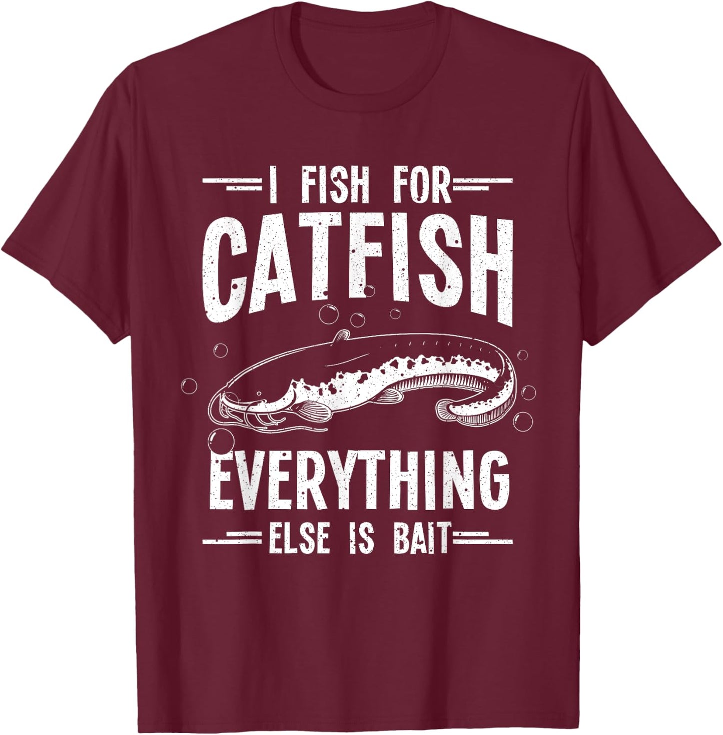 Funny Catfishing Design Women Catfish Fishing Hunter T-Shirt - T-Shirt | Maroon
