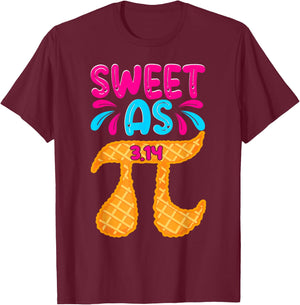 Sweet As 3.14 Pie Funny Pi Day Math Teacher Boys Girls Kids T-Shirt - T-Shirt | Maroon