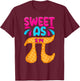 Sweet As 3.14 Pie Funny Pi Day Math Teacher Boys Girls Kids T-Shirt - T-Shirt | Maroon