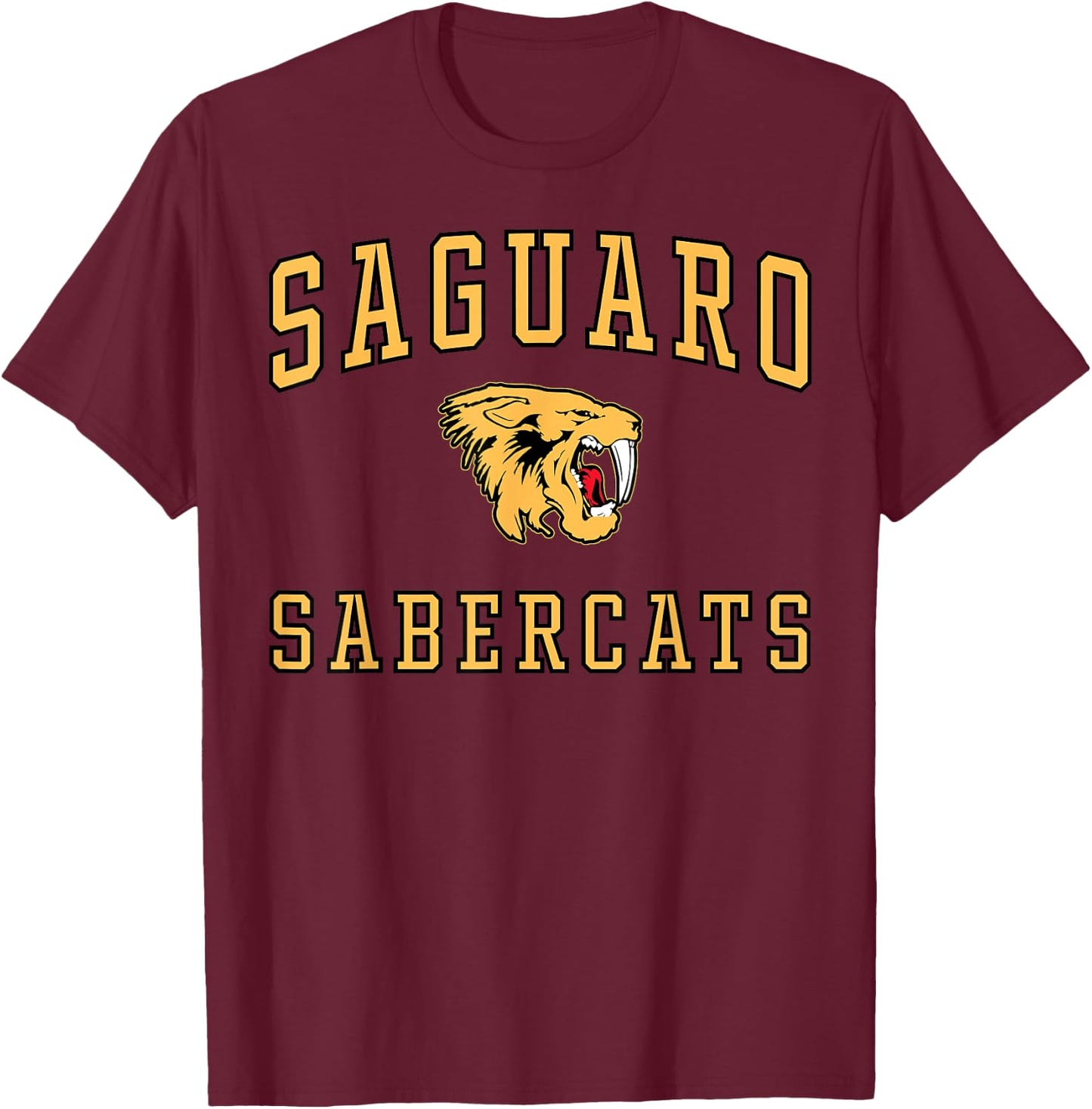Saguaro High School Sabercats C1 T-Shirt - T-Shirt | Maroon
