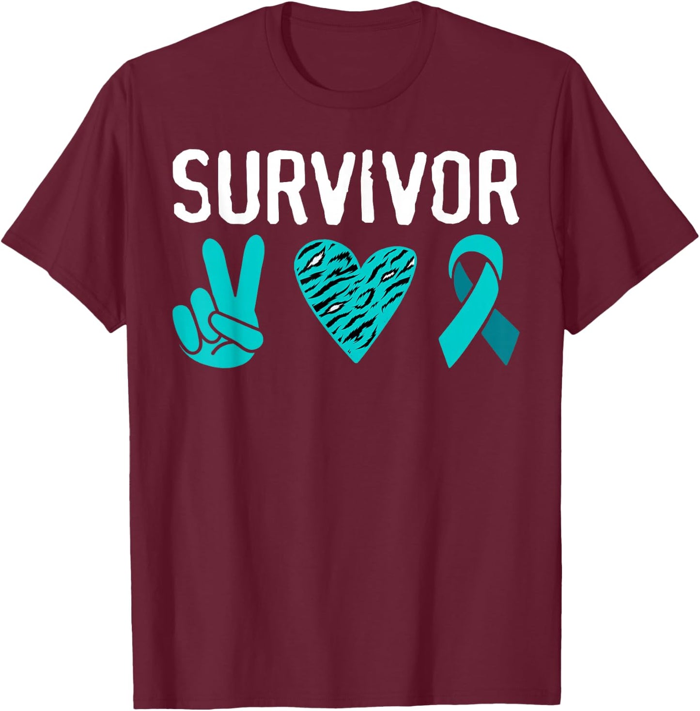 Survivor, Sexual Assault Awareness T-Shirt - T-Shirt | Maroon