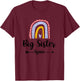 Soon To Be Big Sister Again Pregnancy Reveal Rainbow Graphic T-Shirt - T-Shirt | Maroon