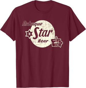 Vintage Advertising Art Dubuque Iowa Restaurant Bar , Men's -Adults Black 3X-Large Short Sleeve Classic Fit Cotton T-Shirt - T-Shirt | Maroon