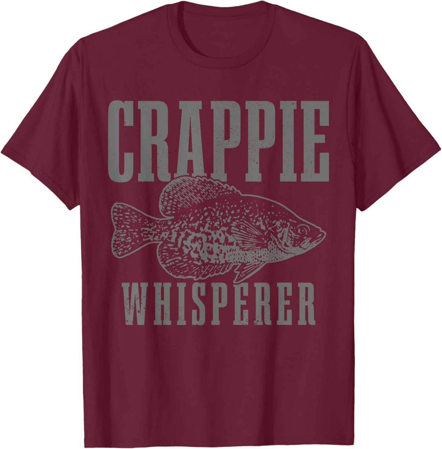 Crappie Whisperer Funny Vintage Crappie Fishing Fisherman T-Shirt - T-Shirt | Maroon