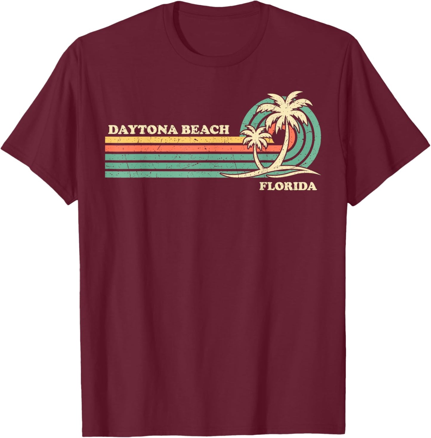 Vintage Retro Summer Vacation Florida Daytona Beach Men Women Girls Kids T-Shirt - T-Shirt | Maroon