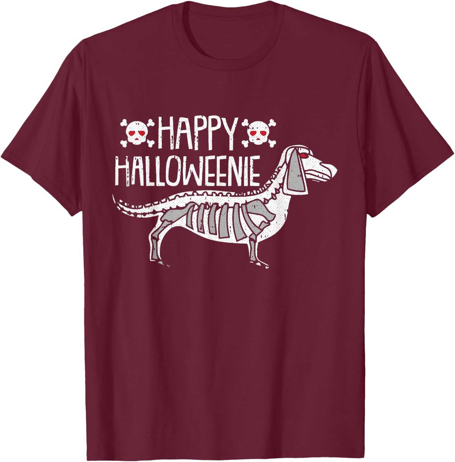 Happy Halloweenie Lazy Halloween Costume Dachshund Doxie T-Shirt - T-Shirt | Maroon