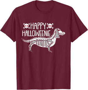 Happy Halloweenie Lazy Halloween Costume Dachshund Doxie T-Shirt - T-Shirt | Maroon