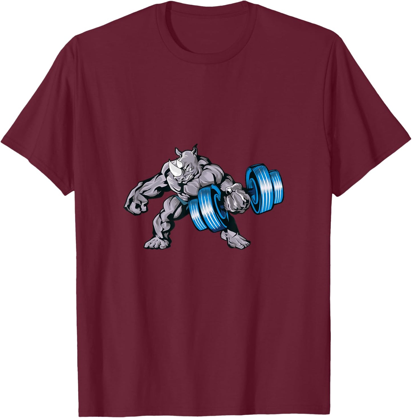 Rhino Lifting Weights Bodybuilding Beast Gym Fitness T-Shirt - T-Shirt | Maroon
