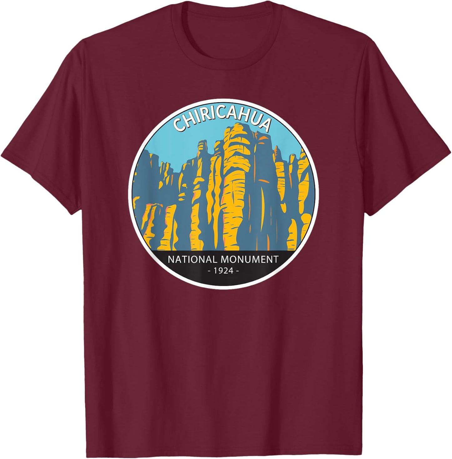 Chiricahua National Monument Arizona Vintage Circle T-Shirt - T-Shirt | Maroon