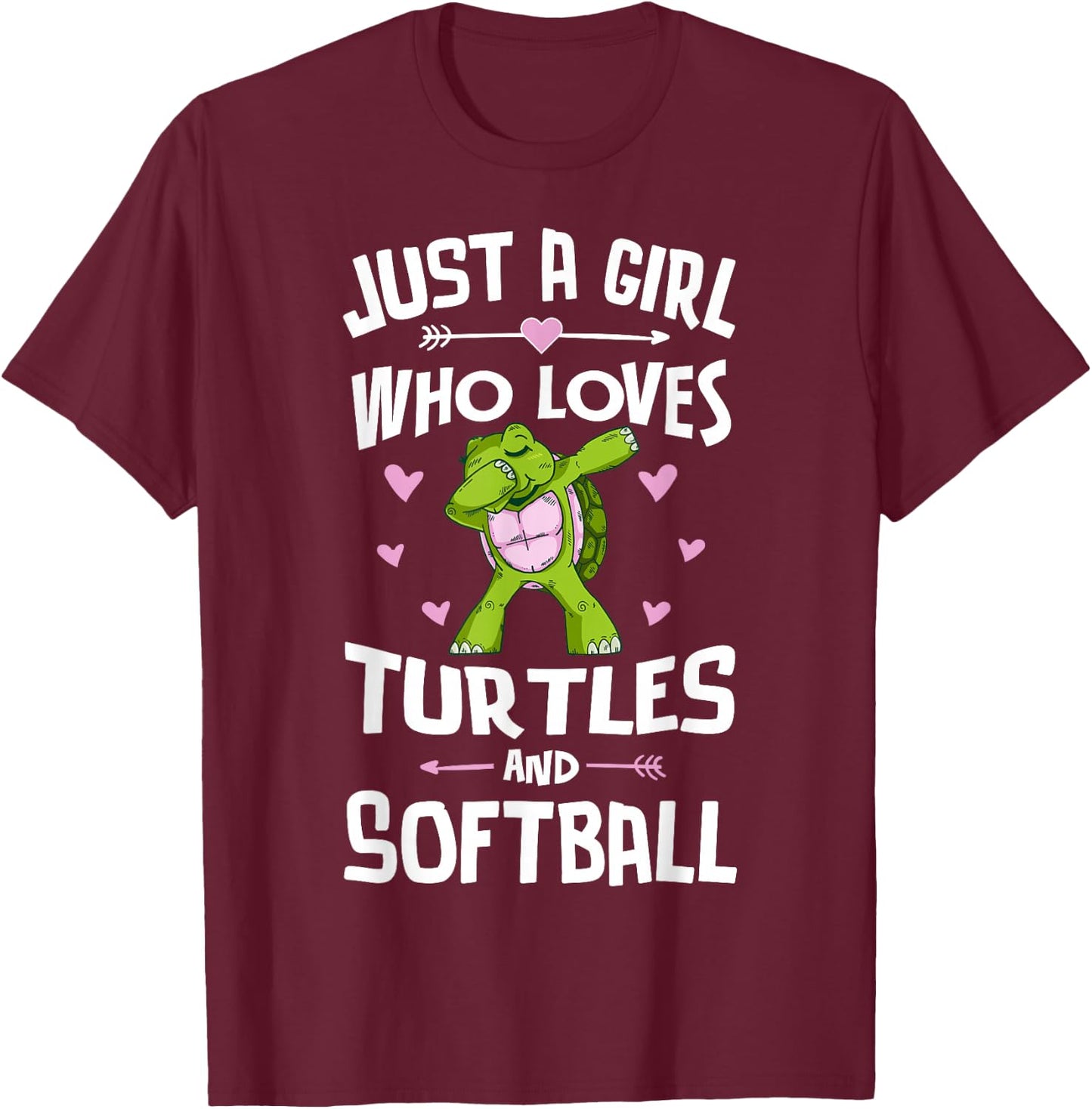 Just A Girl Who Loves Turtles And Softball Gift Women T-Shirt - T-Shirt | Maroon