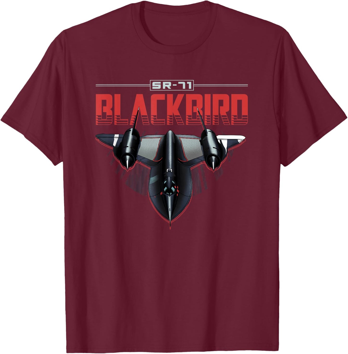 USA Military Warbird Airplane Blackbird Spy Plane T-Shirt - T-Shirt | Maroon