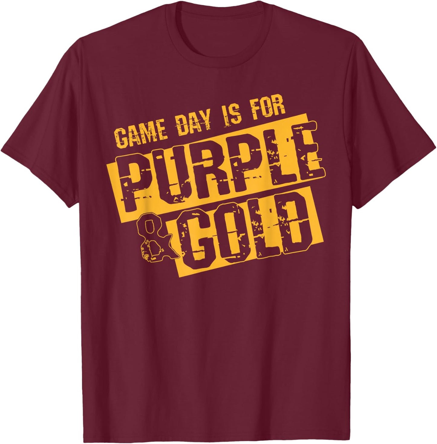 Purple Gold Game Day Group Shirt for High School Football T-Shirt - T-Shirt | Maroon