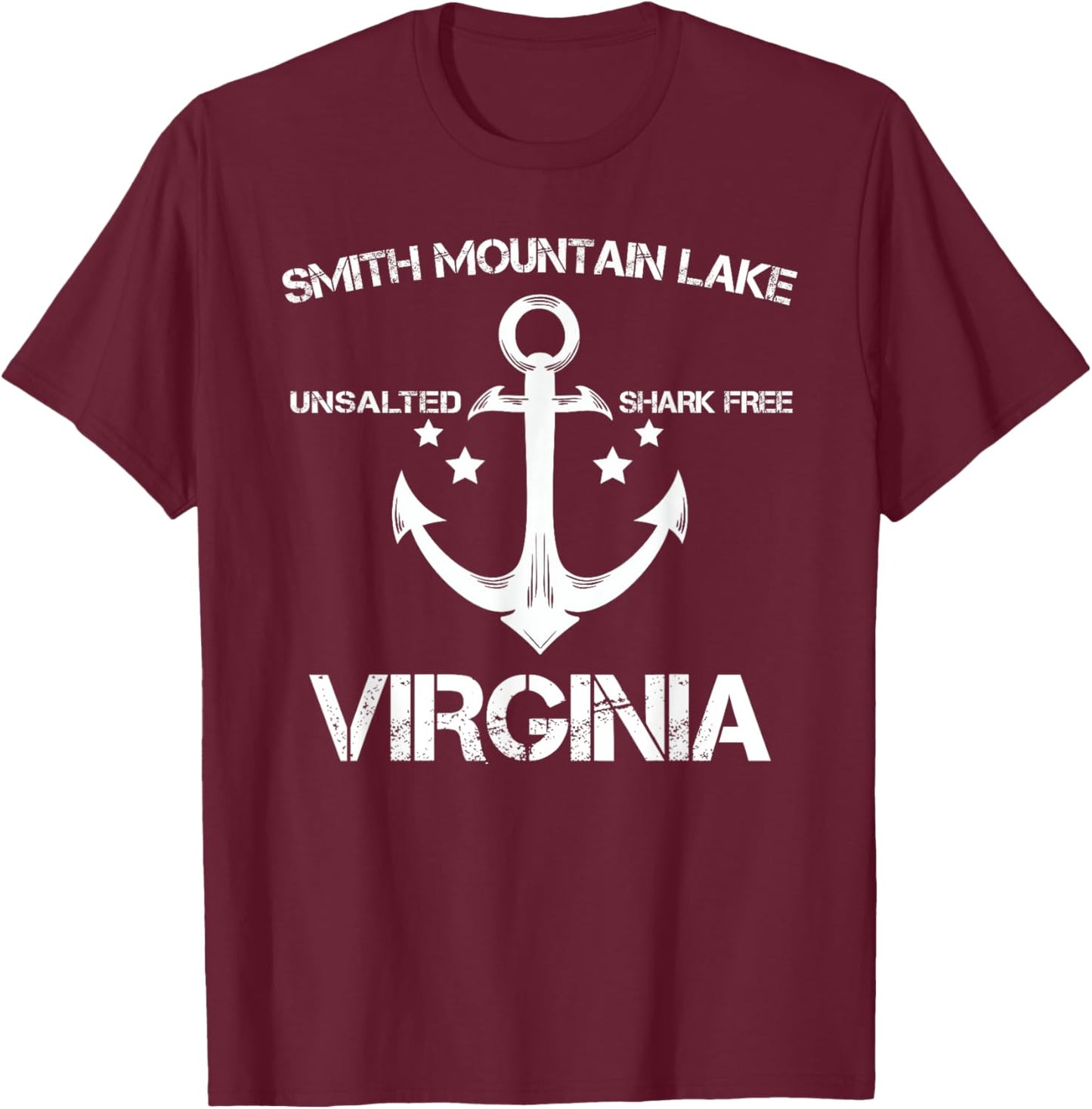 SMITH MOUNTAIN LAKE VIRGINIA Funny Fishing Camping Gift T-Shirt - T-Shirt | Maroon