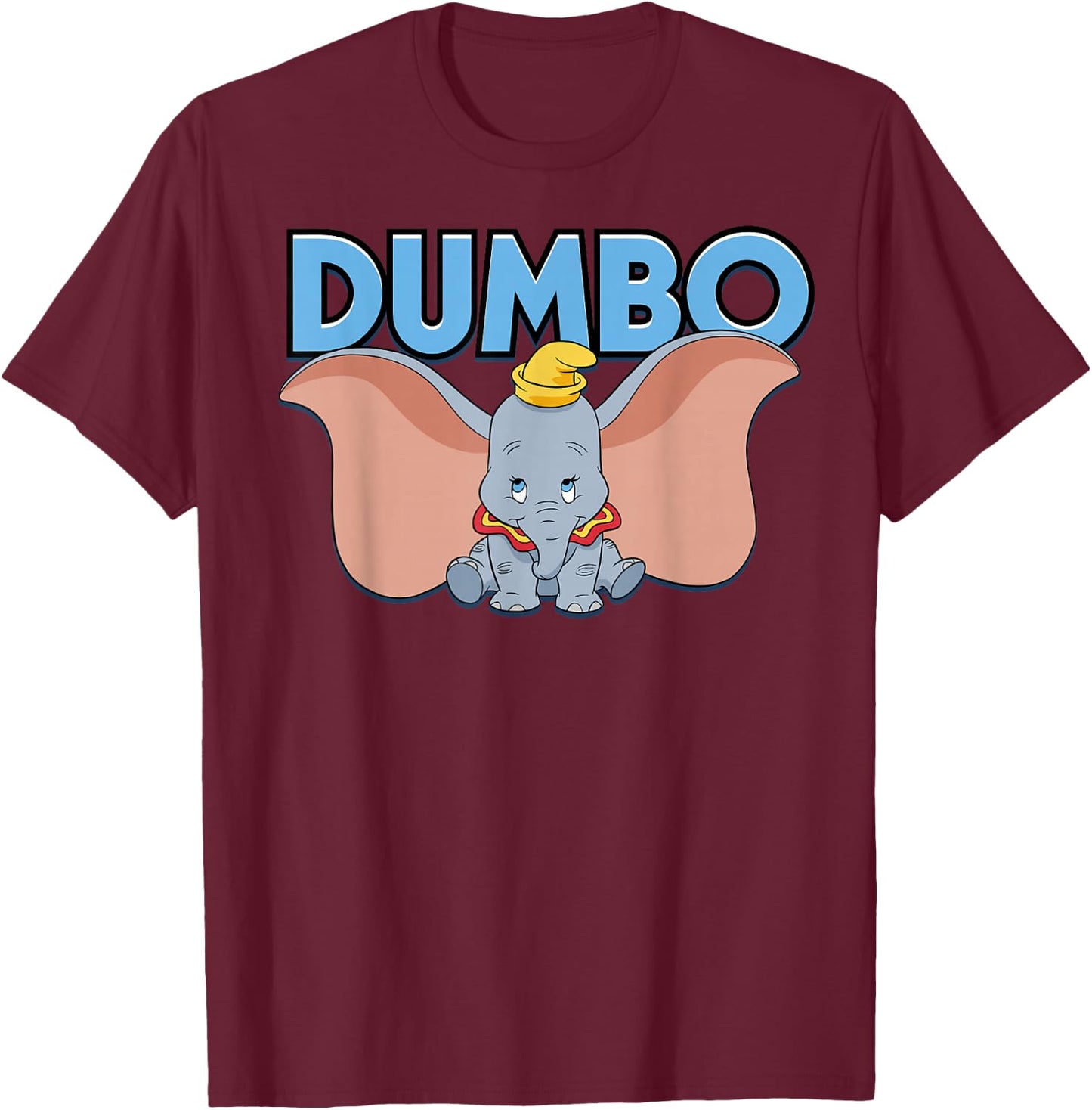 Disney Dumbo Blue Logo Portrait T-Shirt - T-Shirt | Maroon