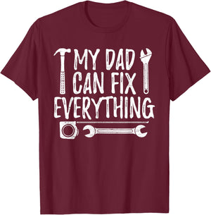 Vintage My Dad Can Fix Everything Father Mechanic Fix It T-Shirt - T-Shirt | Maroon