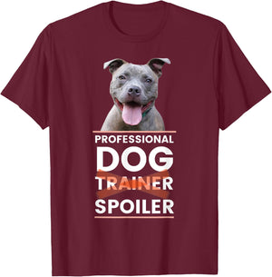 funny dog trainer pitbull mom dad Men Women T-Shirt - T-Shirt | Maroon