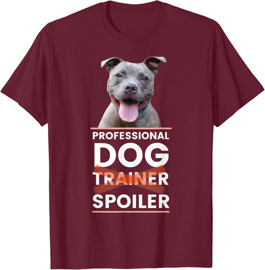 funny dog trainer pitbull mom dad Men Women T-Shirt - T-Shirt | Maroon