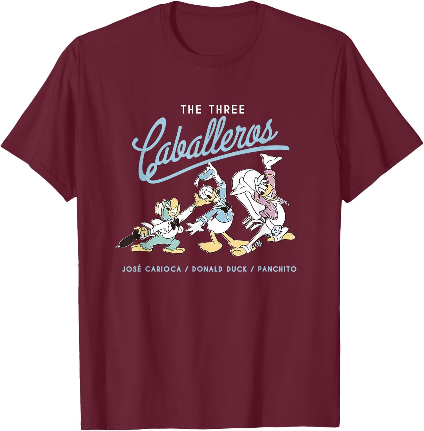 Disney The Three Caballeros Retro Donald Duck T-Shirt - T-Shirt | Maroon