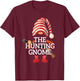 The Gnome Hunting Matching Family Christmas Deer Hunting T-Shirt - T-Shirt | Maroon