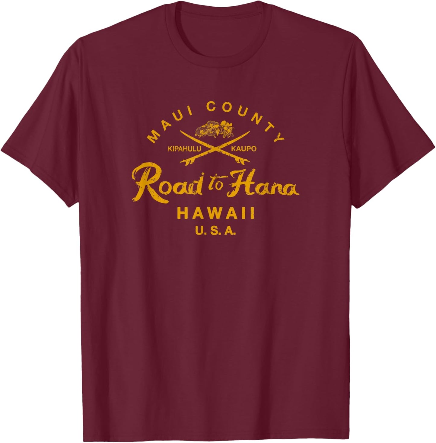 Hawaii The Road to Hana Maui Hawaiian Vintage Small T-Shirt - T-Shirt | Maroon