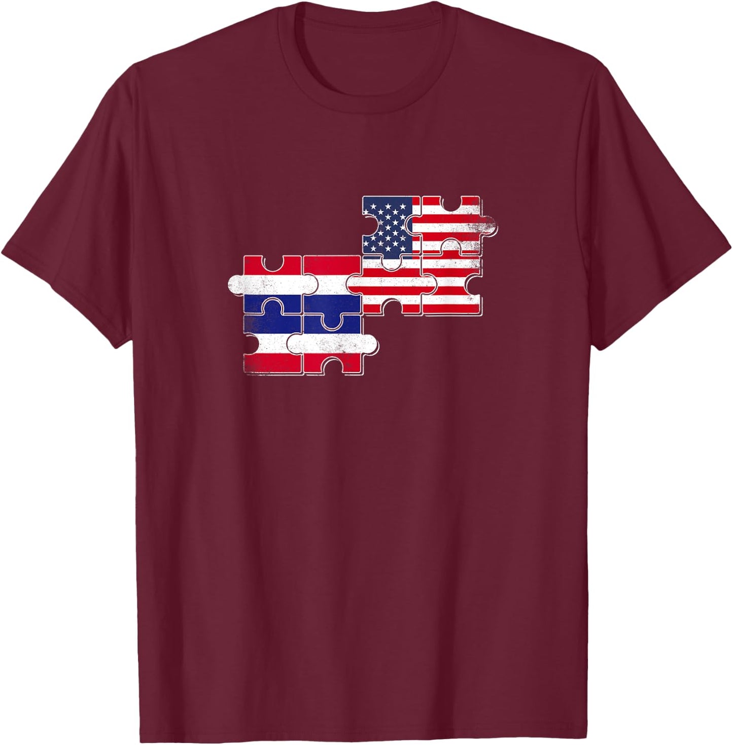 Thailand USA Flag American Thai T-Shirt - T-Shirt | Maroon