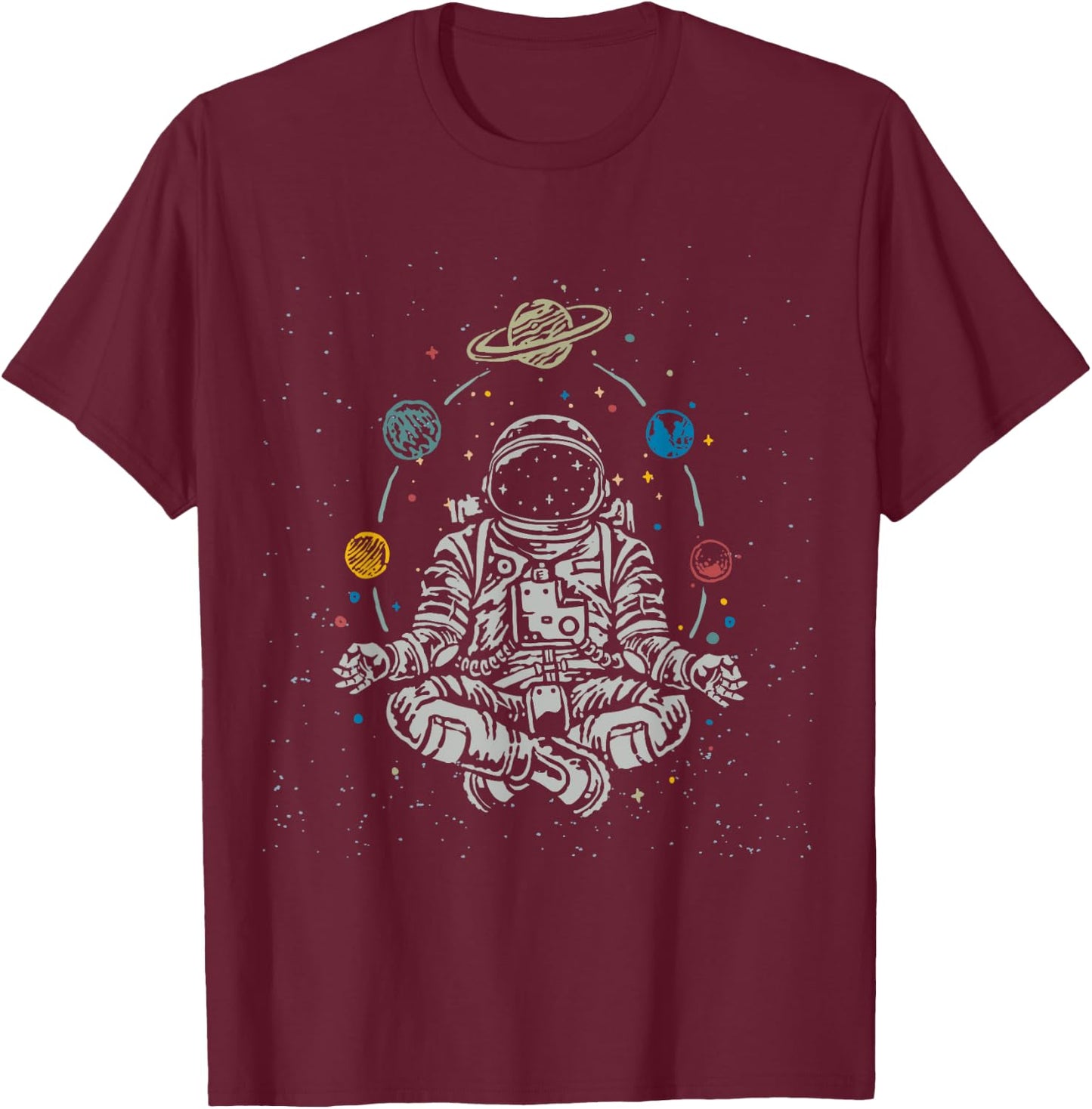 Astronaut Space Planet Solar System Geeks Kids Boys Girl T-Shirt - T-Shirt | Maroon