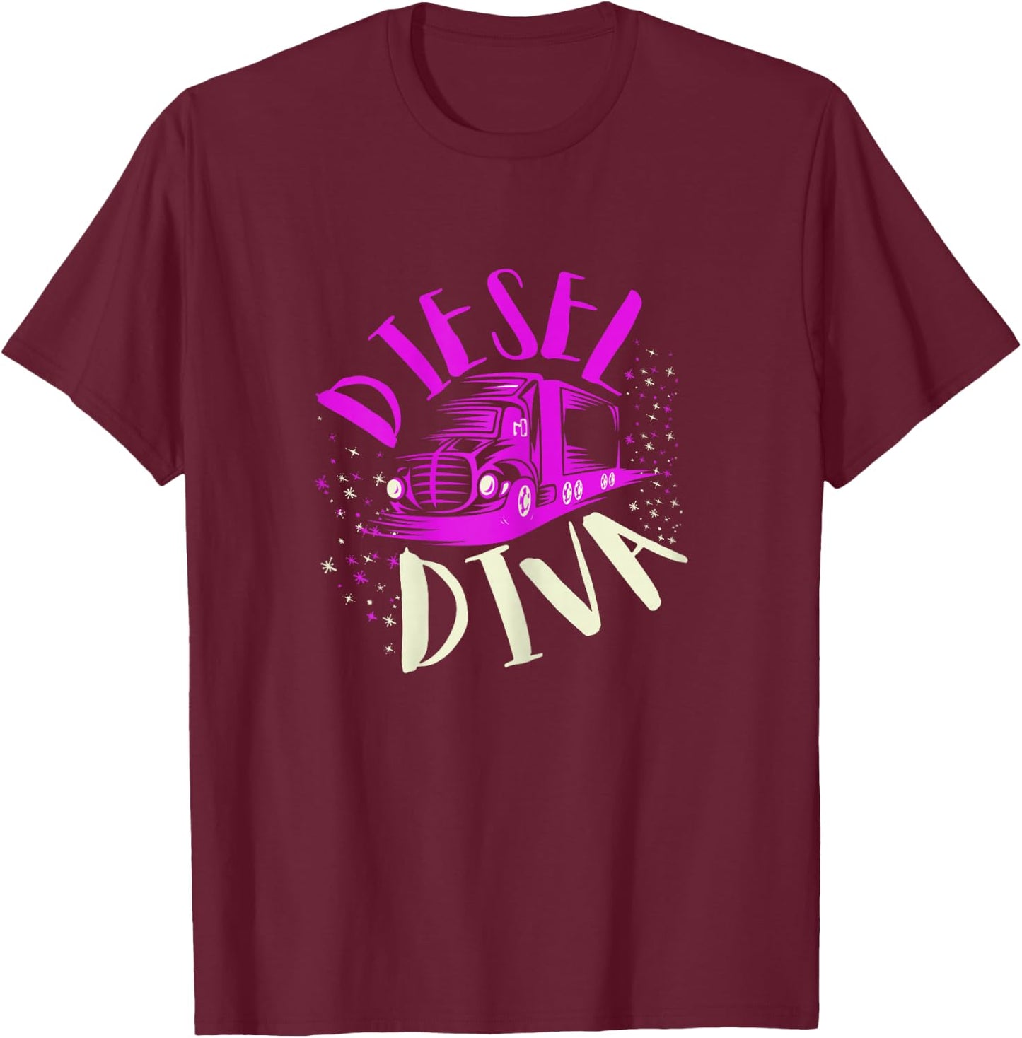 Female Truck Driver Gifts For Girls And Truck Diva Women T-Shirt - T-Shirt | Maroon
