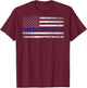 American Flag Distressed Fishing Printed On Back Women Kids Men T-Shirt - T-Shirt | Maroon