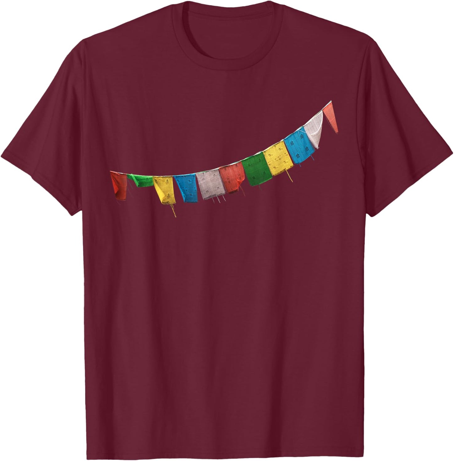 Tibetan Prayer Flag - Meditation & Qi Gong Shirt T-Shirt - T-Shirt | Maroon