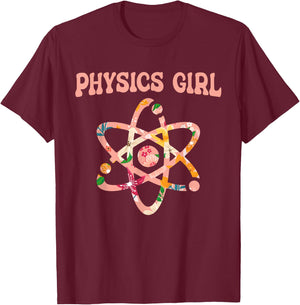 Funny Physics Science Subject Student - Physics Girl T-Shirt - T-Shirt | Maroon