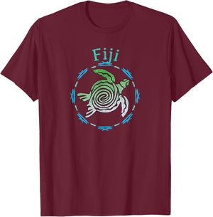 Fiji Vintage Tribal Turtle Gift T-Shirt - T-Shirt | Maroon