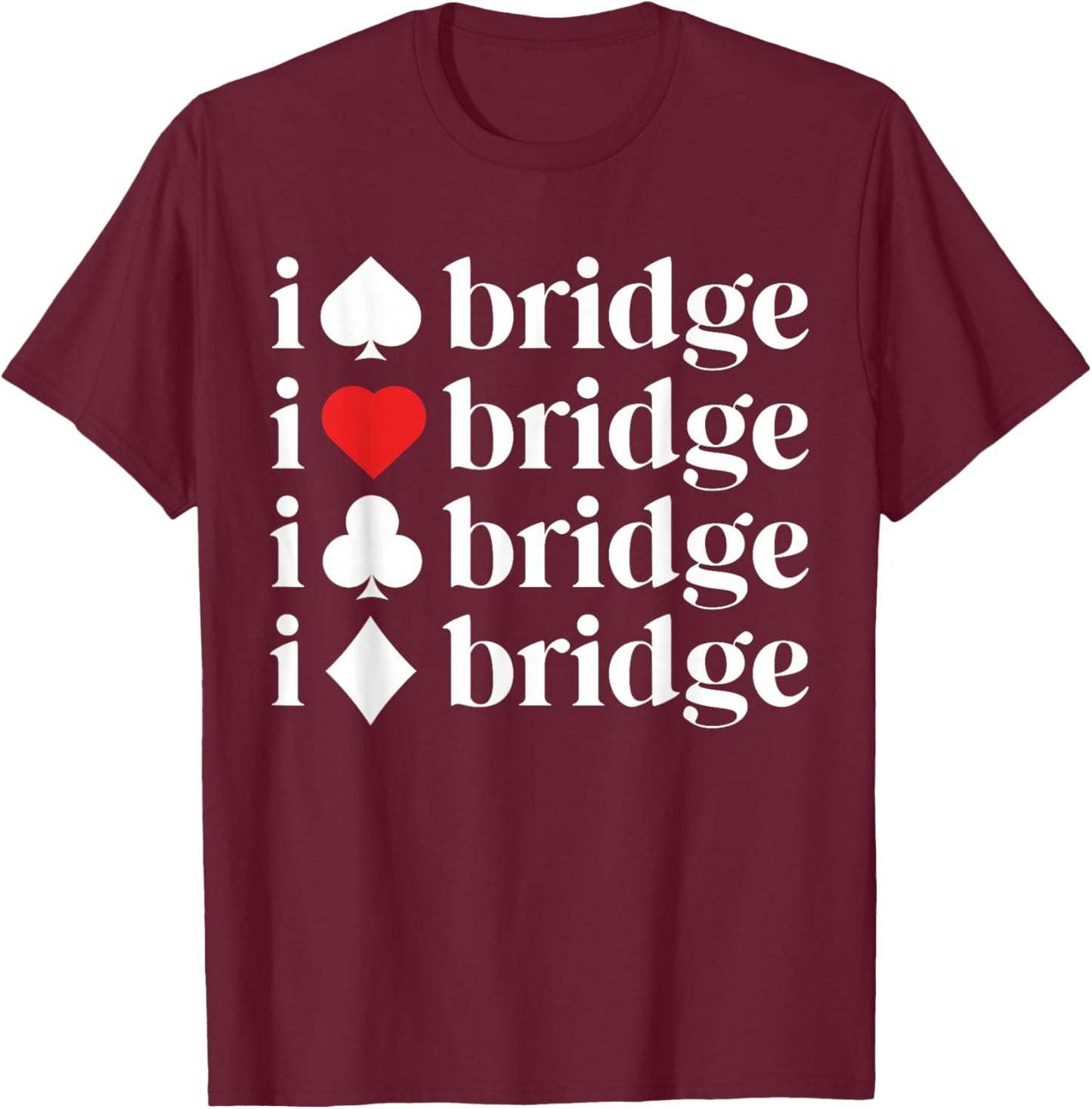 Gifts for Bridge Lover Bridge Card Game Shirt Women Mother T-Shirt - T-Shirt | Maroon