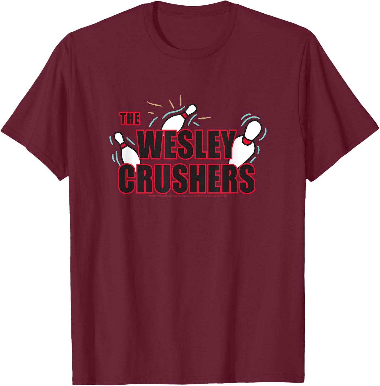 The Big Bang Theory Wesley Crushers Bowling TV Show T-Shirt - T-Shirt | Maroon