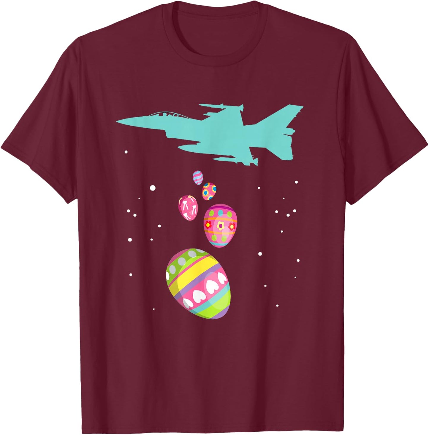 Easter Plane Pilot Shirt For Easter Break Easter Day T-Shirt - T-Shirt | Maroon
