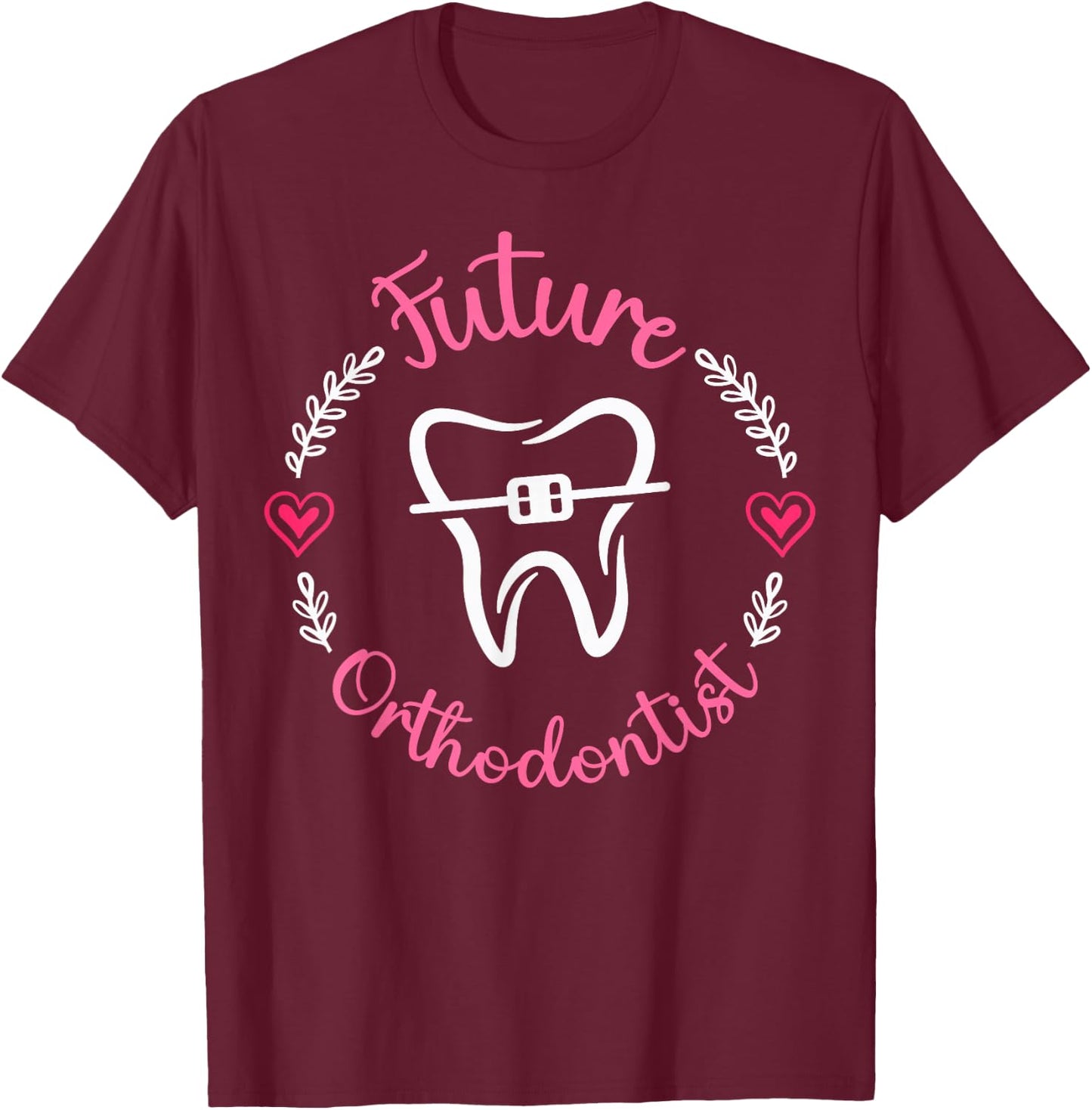 Cute Future Orthodontist Heart T-Shirt - T-Shirt | Maroon