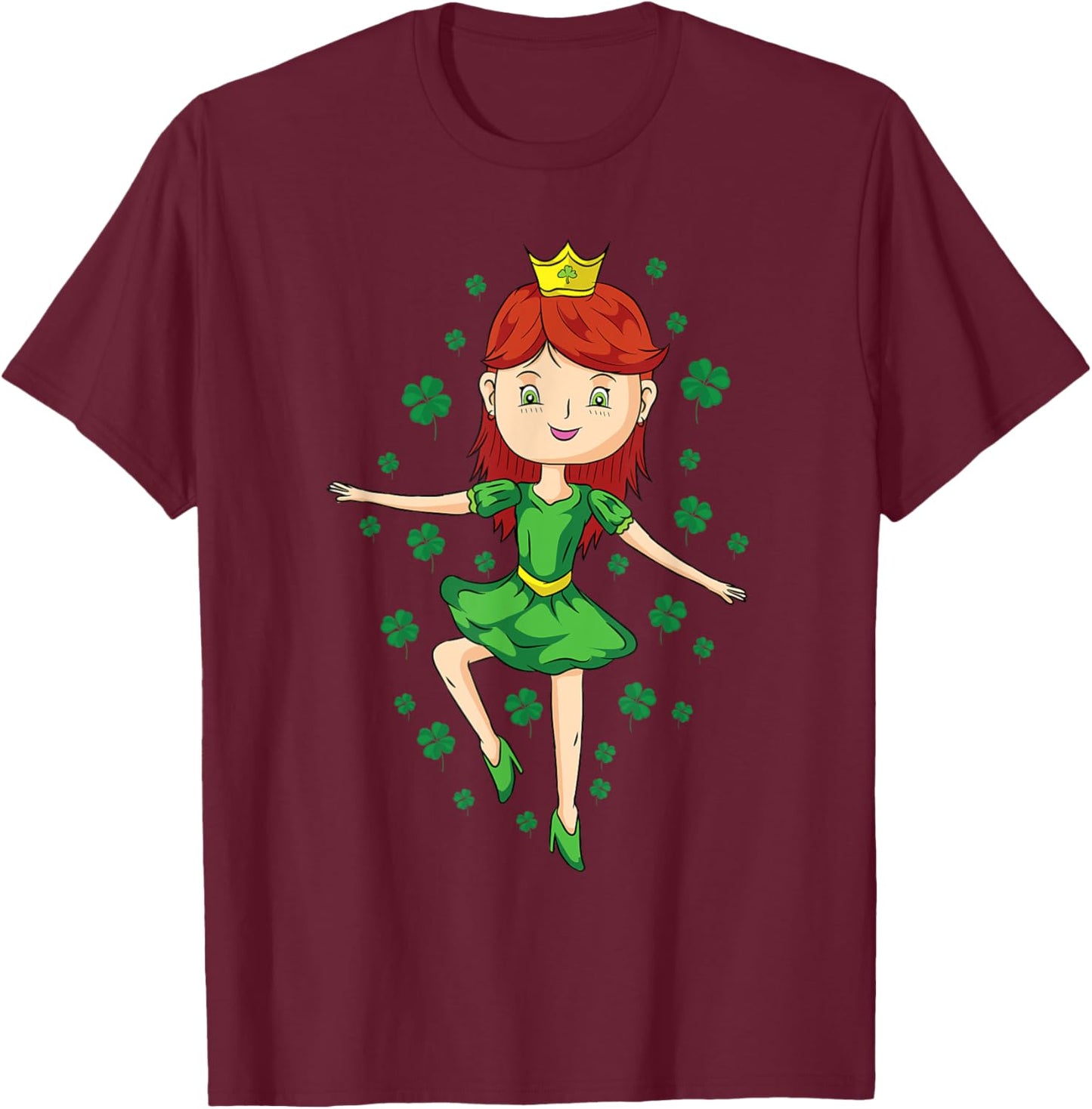 Dancing Irish Princess St Patricks Day Toddler Girls T-Shirt - T-Shirt | Maroon