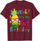 Aloha It's My First Birthday Hawaii One 1st Year Baby Girls T-Shirt - T-Shirt | Maroon