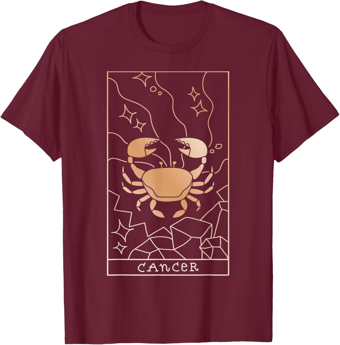 Cancer Zodiac T-Shirt - T-Shirt | Maroon