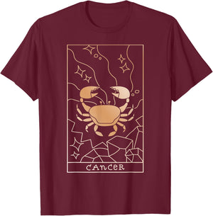 Cancer Zodiac T-Shirt - T-Shirt | Maroon