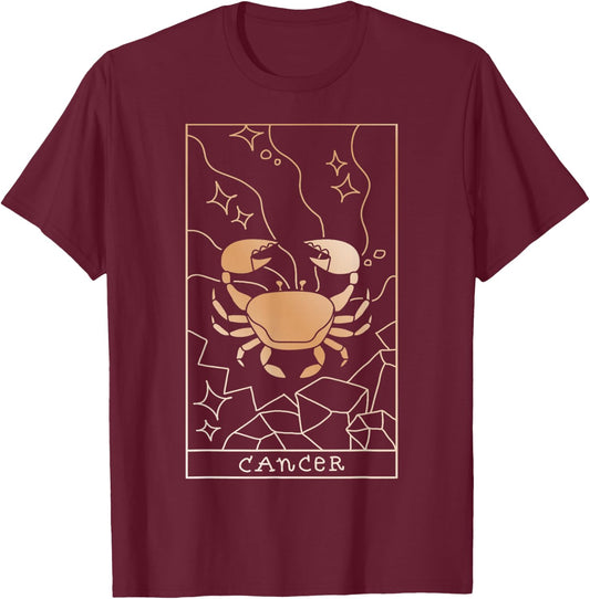 Cancer Zodiac T-Shirt - T-Shirt | Maroon