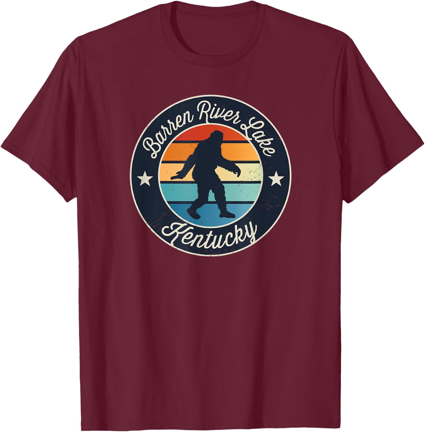 Barren River Lake Kentucky Sasquatch Souvenir T-Shirt - T-Shirt | Maroon