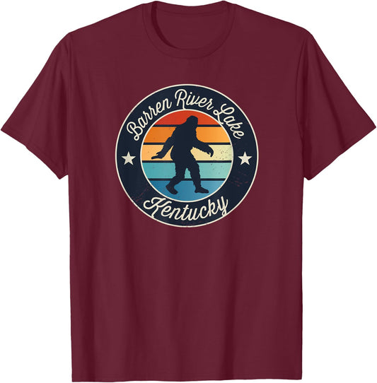 Barren River Lake Kentucky Sasquatch Souvenir T-Shirt - T-Shirt | Maroon