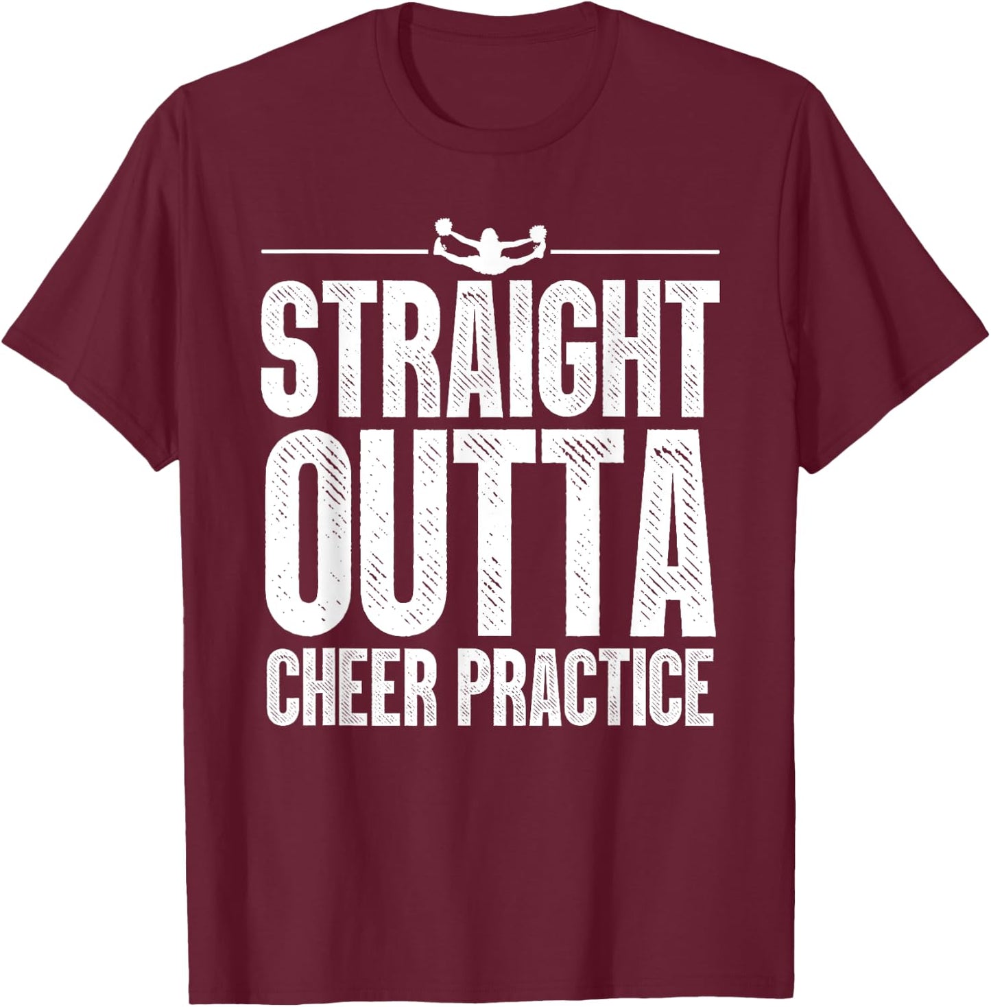 Funny Cheerleader Art Women Girls Cheer Flyer Cheerleading T-Shirt - T-Shirt | Maroon