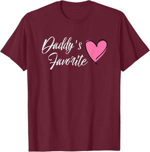 DADDY'S FAVORITE for Daughter Heart T-Shirt - T-Shirt | Maroon