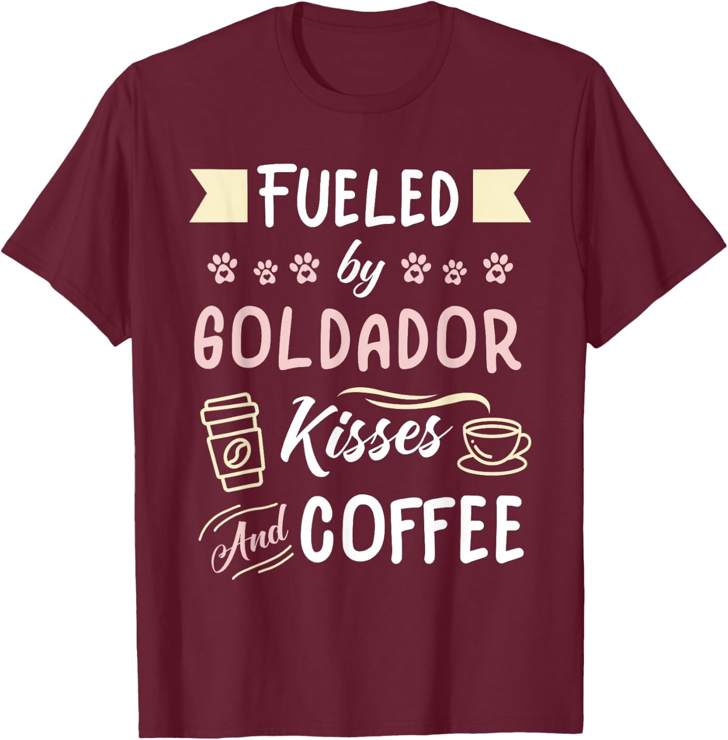 Goldador Mom Coffee Lover Golden Retriever Lab T-Shirt - T-Shirt | Maroon