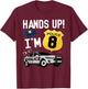 8th Birthday Policeman Boy Eight Year Old Police Officer T-Shirt - T-Shirt | Maroon