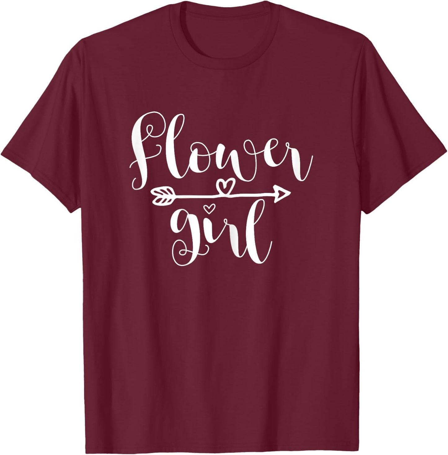 Flower Girl Arrow Heart Wedding and Bachelorette Party T-Shirt - T-Shirt | Maroon