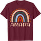 Amara Name Personalized Funny Women Rainbow Amara T-Shirt - T-Shirt | Maroon